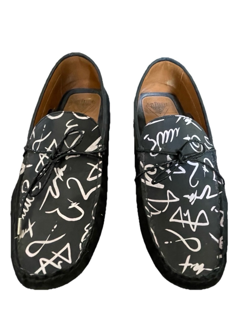 JOHN FLUEVOG Race ENZO Graffiti Print Leather DRIVING SHOES Size 11 - Picture 9 of 9